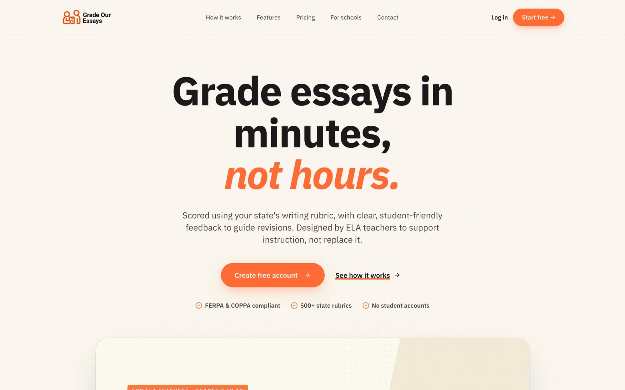 Grade Our Essays homepage
